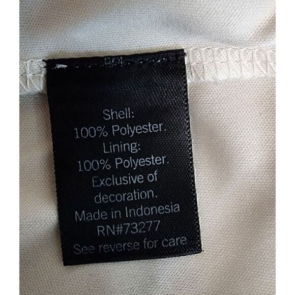 Simply Vera Wang Multicolor Cream/Black Chiffon Ruffle Dress Size Large - Picture 13 of 13